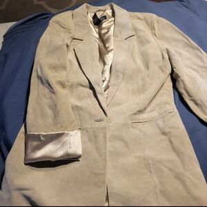 Denim & CoBeige Blazer with Satin Lining